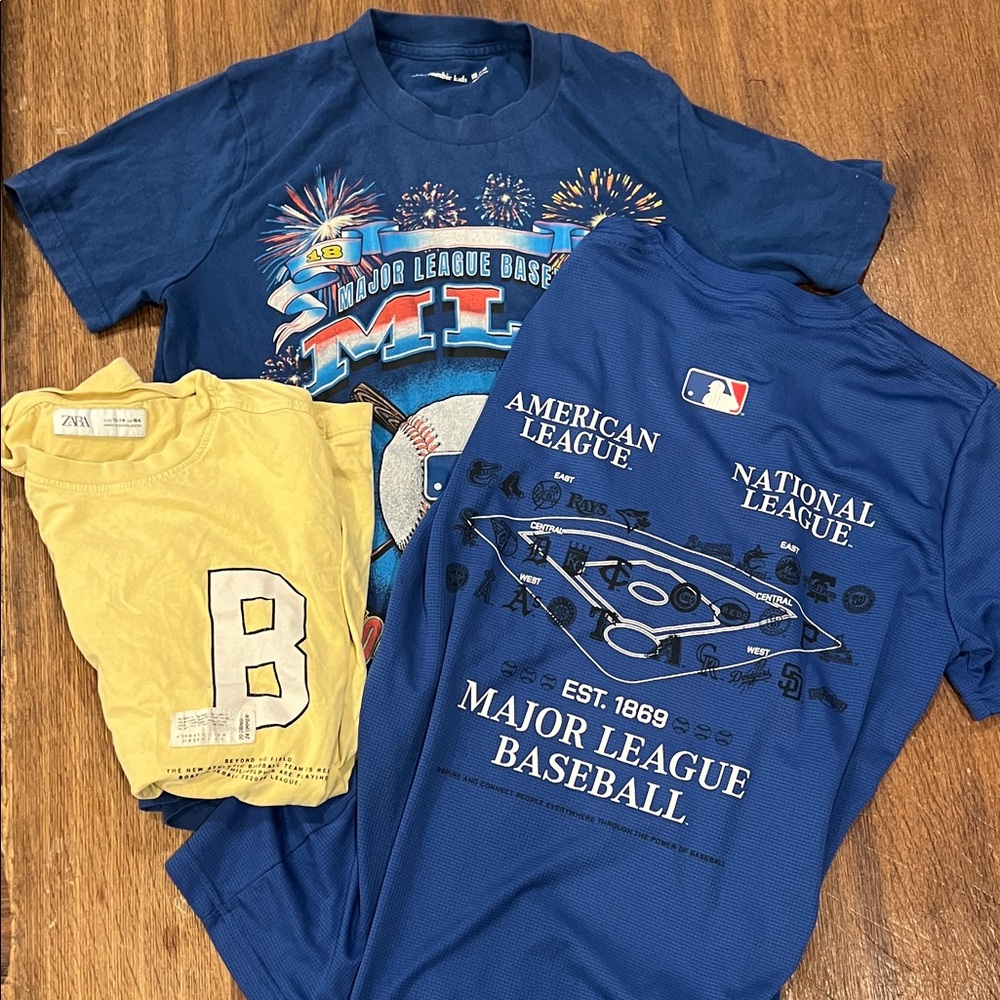 Abercrombie & Fitch Blue Baseball Graphic Tee
